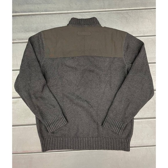 Duluth Brigadier Mock Neck Sweater Mens Medium Fisherman Chunky Wool Blend - Picture 6 of 10